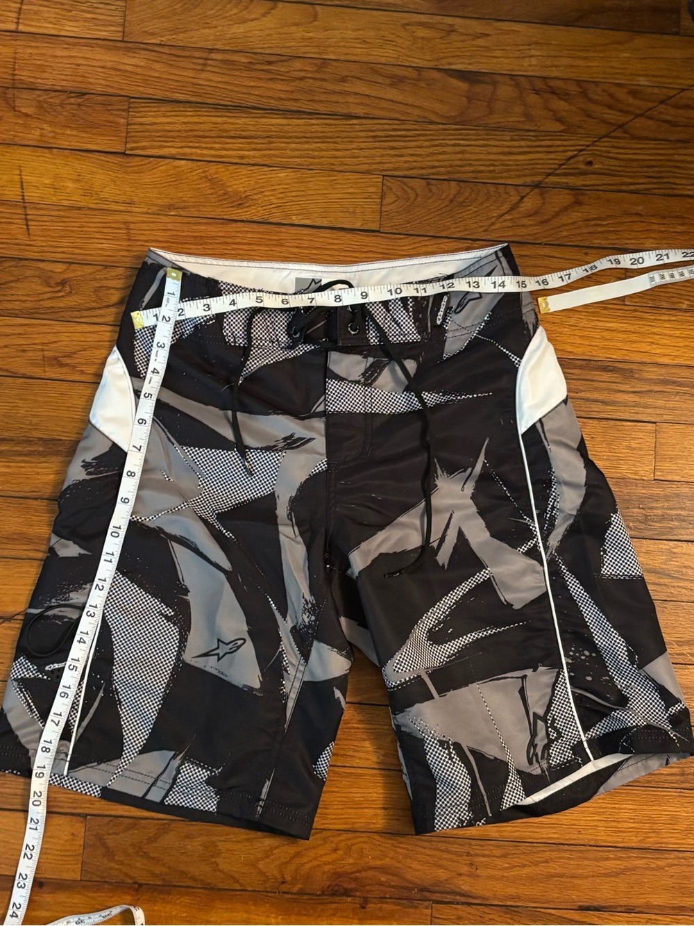 Alpinestars Black & Gray Graphic Swim Board Shorts